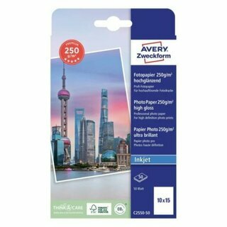 Avery Zweckform C2550-50 Fotopapier, 10x15cm, 250g, 50 Stck