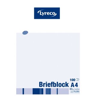 Briefblock Comby, A4, kariert, 60g, ungelocht, 100 Blatt