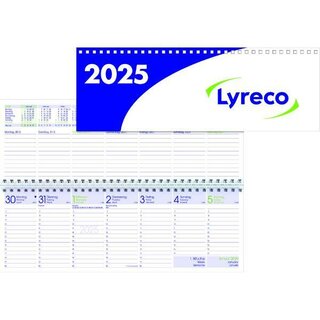 Tischquerkalender, 1W/2S, 29,7 x 10,5cm, blau/grn/wei, 2025