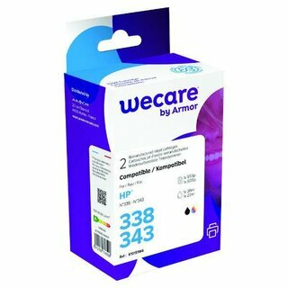 WeCare Tintenpatrone komp. mit HP 338 + 343/SD449EE, 20ml, swz/3-farbig