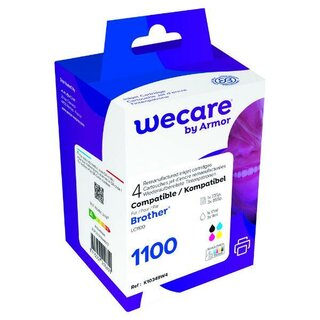 WeCare Tintenpatrone komp. mit brother LC1100, Inhalt: 17ml, 4 Farben