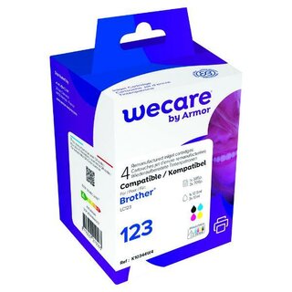 WeCare Tintenpatrone komp. mit brother LC123, Inhalt: 12.5ml, 4 Farben