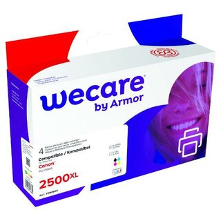 WeCare Tintenpatrone komp. mit Canon PGI-2500XL, Inhalt: 72ml, 4 Farben