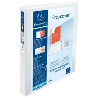 EXACOMPTA Ringbuch Kreacover 51826E, A4+, 2-D-Ring-Reimech., Ring-D: 25mm, wei