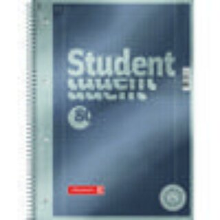 Brunnen Collegeblock Premium Student, A4, kariert, anthrazit