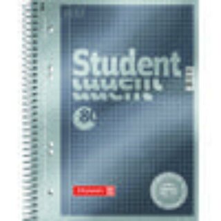 Brunnen Collegeblock Premium Student, A5, kariert, anthrazit