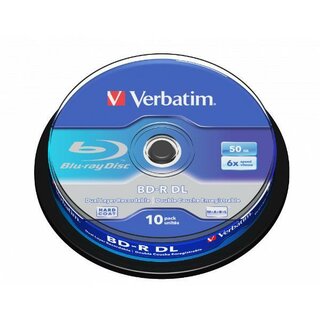 Blu-ray Verbatim 43746, 50GB, Schreibgeschwindigkeit: 6x, Spindel, 10 Stck