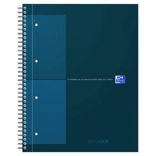 Oxford International Notizbuch, A4+, 5 x 5 kariert, Petrol Blau