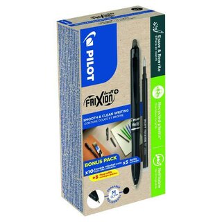 Frixion Ball Plus 0,7 mm, inkl. 10 Minen, schwarz, 10 Stck