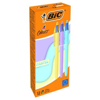 BIC 4 Farben Bleistift sortiert Pastellfarben, 12 Stck