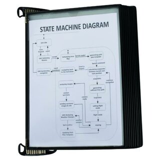 Djois Pro Wandelement fr Sichttafeln, mit 10 PP-Taschen, schwarz