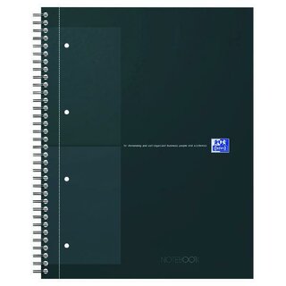 Oxford International Notizbuch, A4+, 5x5, schwarz