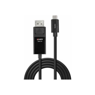 Lindy 43342 Adapterkabel Displayport, USB Typ C an DP, Schwarz