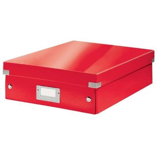 LEITZ Archivbox Click & Store WOW 6058-00-26, 2-4 Fcher, 28,1 x 37 x 10 cm, rot