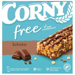 Corny free Schoko, ohne Zuckerzusatz, 6 Stck