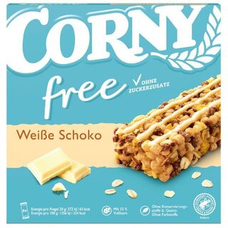 Corny free Weie Schoko, ohne Zuckerzusatz, 6 Stck