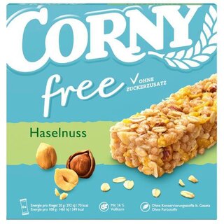 Corny free Haselnuss-Schoko, 20g, ohne Zuckerzusatz, 6 Stck