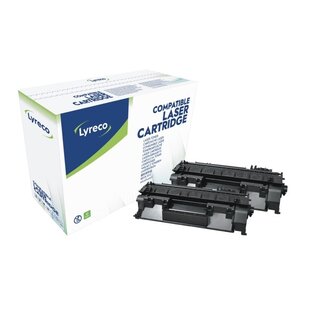 Toner kompatibel mit HP CE505XD, Reichweite: 6.500 Seiten, schwarz, 2St