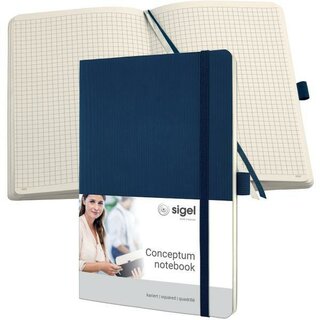 SIGEL CO326 Premium Notizbuch kariert, A5, Softcover, blau