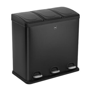 Helit H2405295 Mülltrennsystem 3x20 Liter, schwarz