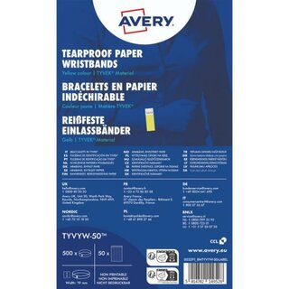 Avery Zweckform TYVYW-50, Einlassbänder, 19 x 256 mm, 5...