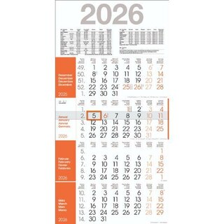 Bühner 4-Monatskalender RAINBOW M4R1, 4 M/1S, 30 x 59 cm,...