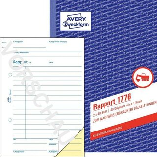 Avery Zweckform 1776 Rapport, A5, weiß/gelb,...