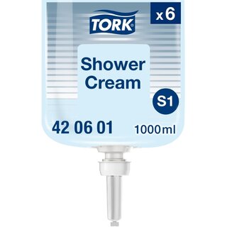 TORK Seifencreme Premium Hair & Body 420601, Flasche, 1 l, pH-neutral, blau 6St