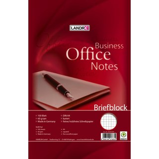 Briefblock OFFICE, kariert, A4, 60 g/m, wei, 100 Blatt