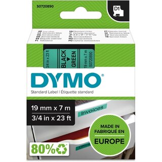 Schriftband Dymo D1 45809, Breite: 19mm, schwarz auf grn