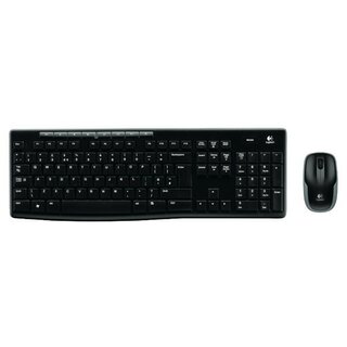 Logitech 920-004511 Tastatur-Set MK270, mit Maus, kabellos, schwarz