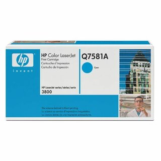 Toner HP Q7581A, Reichweite: 6.000 Seiten, cyan