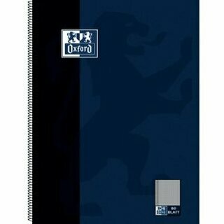 Oxford Collegeblock 100050358, kariert, A4, 90 g/m, Einband: blau, 80 Blatt