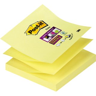 Haftnotiz Super Sticky Z-Notes, 76 x 76 mm, gelb, 90 Blatt