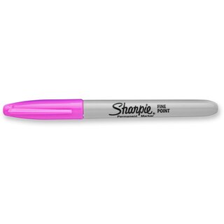 Sharpie Permanentmarker Fine 2025035, Einweg, Rundspitze, F, 0,9 mm, pink 12St