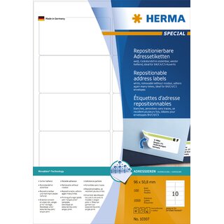 Herma 10307 Etiketten Movable 96x50,8 mm wei 1000 Stck