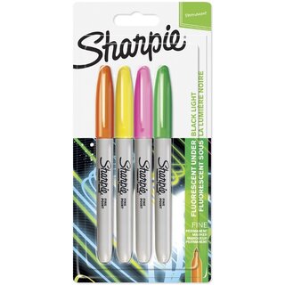 Sharpie Permanentmarker Neon Spitze F Blister sortiert 4 Stck