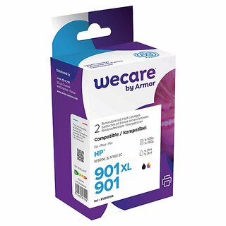 Tintenpatrone wecare  komp. mit HP 901XL + 901/SD519AE, 21ml, swz/3-farbig