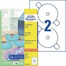 CD/DVD-Etiketten Avery Zweckform L7676, D 117mm, wei, 25...