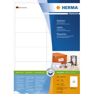 Herma 4635 Premium Etiketten 105x48mm 2400 Stck