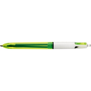 4-Farbkugelschreiber BIC 933948, 4 Colour Fluo, Strichstrke: 0,4mm