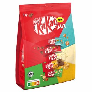 KitKat Schokoriegel Mini Mix, Beutel mit 14 Stck, Inhalt: 197,4 Gramm