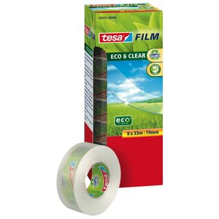 Klebefilm Tesa tesafilm 57074 eco + clear, kologisch, 19mm x 33m, 7+1 Stck