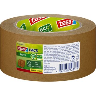 Tesa Packband tesapack Paper Strong FSC ecoLogo, 50mm x 50m, braun