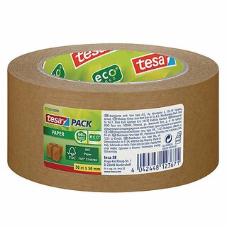 Tesa Packband tesapack Paper Strong FSC ecoLogo, 50mm x 50m, braun