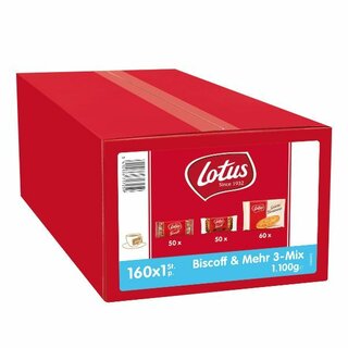 Lotus Gebckmix Biscoff, 3er Mix, einzeln verpackt, 160 Stck