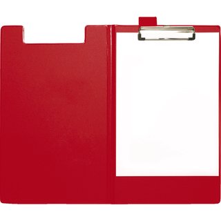 Klemmblockmappe, Klemme kurze Seite, A4, 23 x 33,5 cm, rot