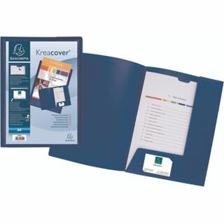 Prsentationsmappe Exacompta 43502E, Krea Cover, A4, blau, 10 Stck