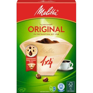 Kaffeefilter Melitta, Gre 1x4, naturbraun, 80 Stck