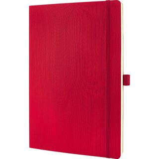 Notizbuch Conceptum, kariert, 187 x 270 mm, chamois, Einband: rot